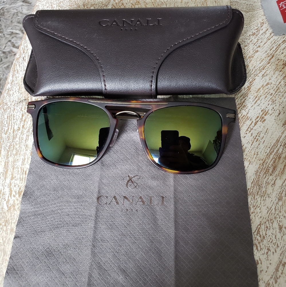 Canali Unisex Turtle Shell Sunglasses